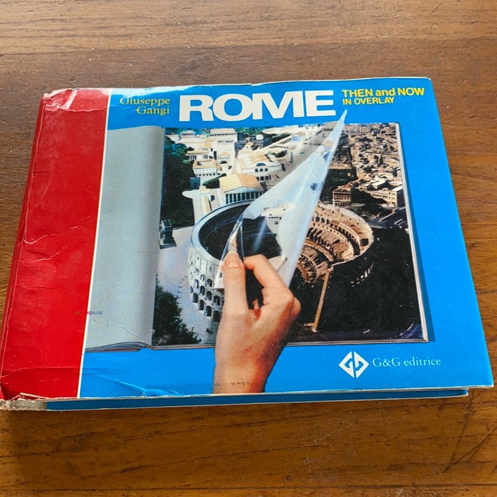 G &G editrice “Rome Then and Now” in overlay book
